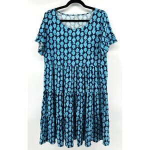 Lilly Pulitzer Jodee Short Sleeve Swing Dress Size XL Blue